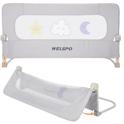 welspo Bettgitter Bettschutzgitter mit Kindermotiven, Rausfallschutz