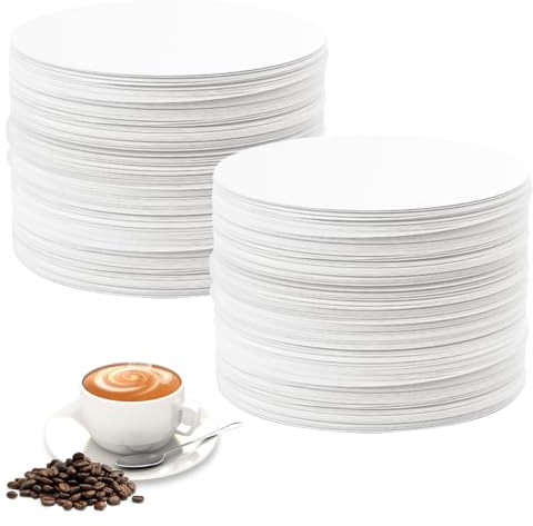 500 Pièces Filtre à Café en Papier, 62mm Filtre a Cafe Papier Rond, Coffee Filter Paper Blanc, Non Blanchi Filtres à Expresso Compatible avec Aeropress Machines à Café, Machines à Expresso