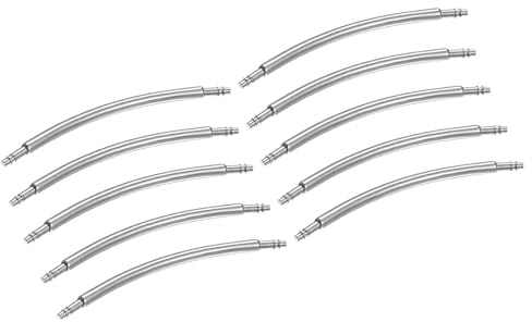 sourcing map 10 perni per cinturino di orologio, 27 mm, perni a molla curvi, diametro 1,5 mm, in acciaio inox, doppia flangia, kit di riparazione per cinturino e bracciale