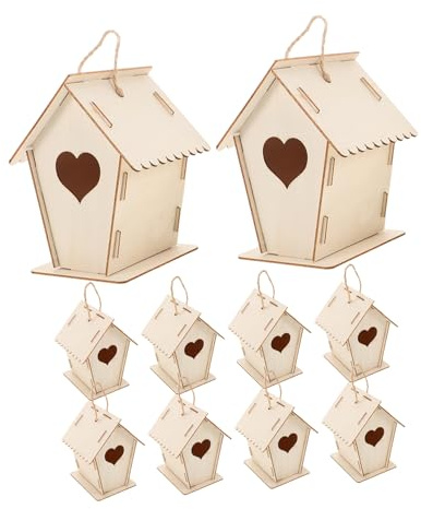 UPKOCH Kit De Casitas Para PáJaros De Madera Para NiñOs 12 Piezas Colgantes Para Pintar Manualidades Infantiles DecoracióN Exterior FáCil Montaje Seguro