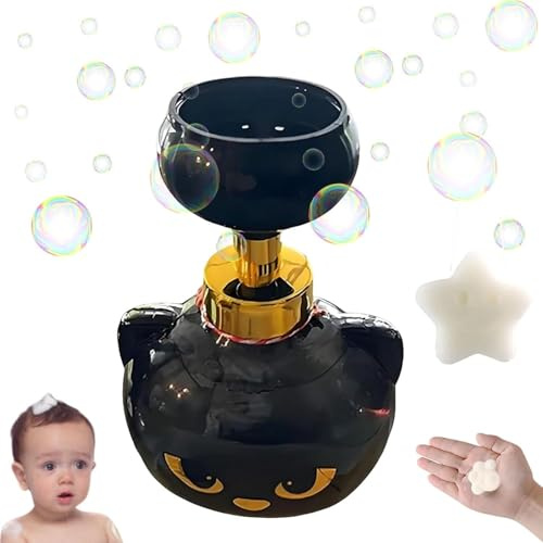 Cute Cat Paw Foam Soap Dispenser, Cat Pawprint Soap, Cats Soaps Dispenser Creates Paw-Shaped Bubbles, Foaming Hand Dispensers, Cats Pawprint Soaps Pump Bottle, Black Foaming Pump Bottle (1)