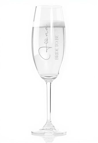 ukgiftstoreonline Personalised Bride to Be Champagne Flute, 23 cm, Engraved Glass Gift with Presentation Box