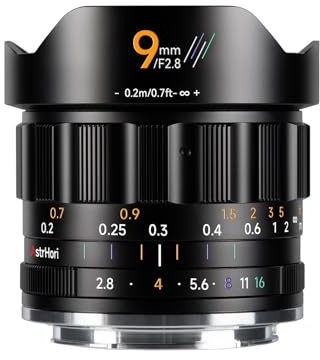 AstrHori 9 mm F2.8 Objectif Ultra Grand-Angle Manuel pour Appareil Photo APS-C for Fuji à Monture X Appareils Photo Hybrides XS10 X-A5 X-A7 X-M1 X-M2 X-E4 X-T1 X-T10 X-T2 X-T20 X-T3 X-T4 X-T100