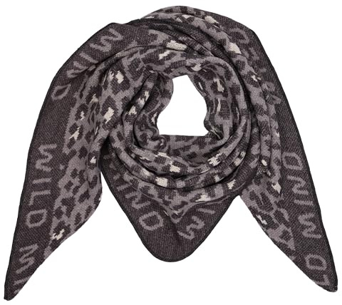 MIRROSI Dreieckstuch Damen – Kuscheliger Dreiecksschal 190x80 cm im Leo-Leopard Muster, Trendiges LEO-Design, Weich & Wärmend
