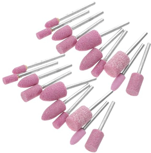 Mipcase 20 piezas Piedras Abrasivas Montadas para Taladro Cabezas de Amolar de Alta Dureza para Herramientas Rotativas Pulido y Esculpido y Accesorio Compatible