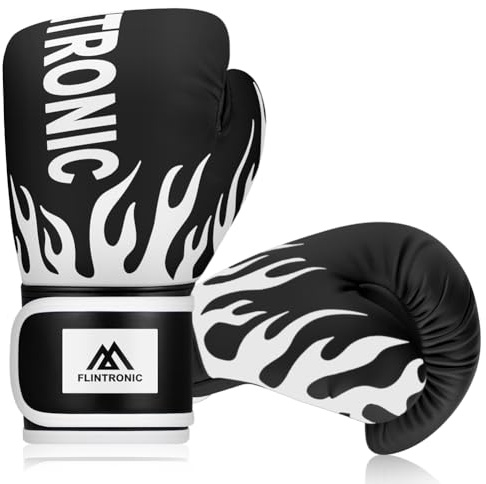 Flintronic Boxningshandskar för barn, 170 ml junior träning sparringhandskar, PU tecknad sparring träning boxningshandskar för MMA, Muay Thai, kampsport, kickboxning, svart