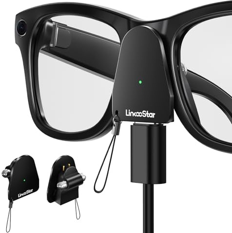 Charging Adapter for RayBan Meta Glasses Gen1&2 and Oakley Meta HSTN, 2Pack | for Wayfarer/Skyler/Headliner/Scriber, Portable Charger Connector with USB C Port for Meta AI Smart Glasses Accessories
