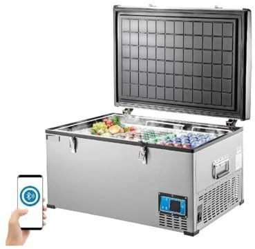 45L 60L 85L Mini Bilkylskåp Bärbar Kompressor Frys Kylare 12V/24V 110-240 AC for RV Båt Camping Reser(45L 48QT)