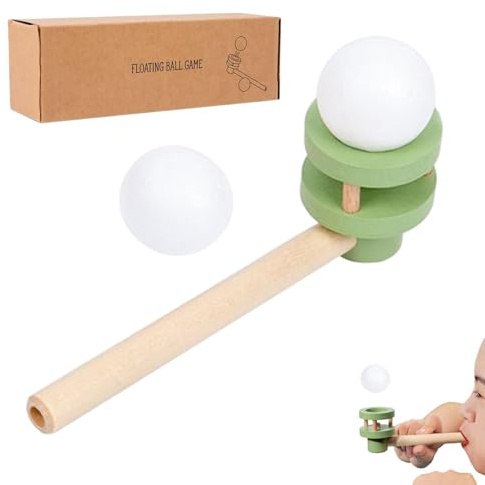 Flytande boll för vaxboll 15x5 cm | Trä flytande boll | Balansleksak och | andningstränare för barn, hjärntänkande lek, inkluderar 2