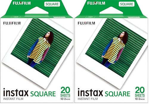 INSTAX Square ISO 800 Film with White Border, 2 X 10 Shot Pack (Packung mit 2)