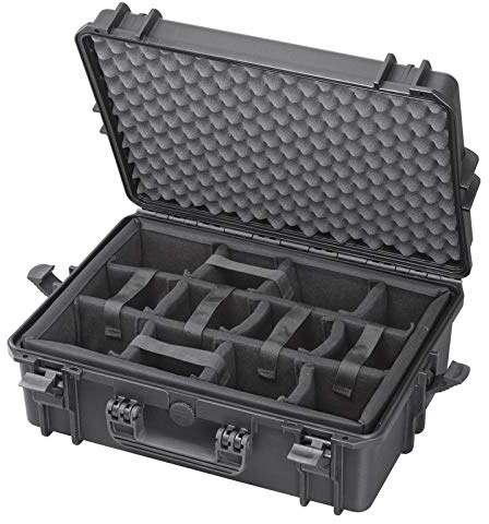 Waterproof Extra Large Protective Hard Camera Case with Padded Moveable Foam Planks & Padded Strap IP67 Rated Dustproof Outdoor Protection GoPro HERO2 HERO3, DSLR, SLR, Lenses and Accessories (Black)