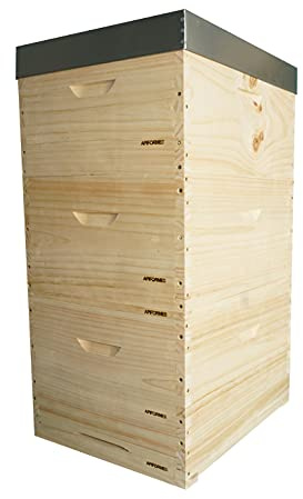APIFORMES Lorenzo Langstroth Beute - 10 Waben Holzbeute- 3 Zarge 30 Rähmchen Abspergitter Innendeckel Blechdach Imkerei Imkereibedarf