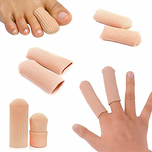 Gel Zehenkappen Fingerschutz Zehenschutz für Blasen, Schwielen, Hühneraugen, eingewachsene Nägel 4er Pack