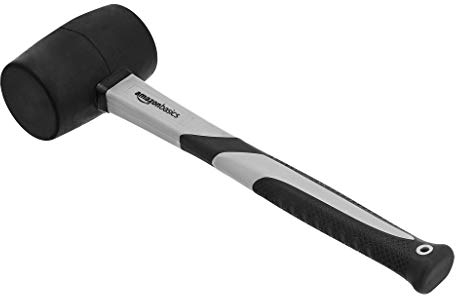 Amazon Basics Club Hammer with Fibreglass Handle, 450g, Black