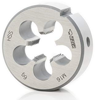 BaerCoil BAER Gewindeschneider M10 HSS Schneideisen - M 10 x 1,5 - Gewindeschneideisen metrisch Regelgewinde - Außengewindeschneider aus hochlegiertem Werkzeugstahl - Außengewindeschneideisen