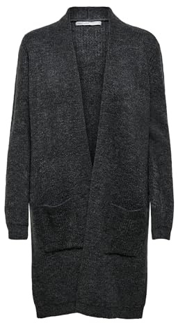 ONLY Dam Cardigan-tröja Onljade L/S Cardigan Knt Noos, Mörkgrå melange, S
