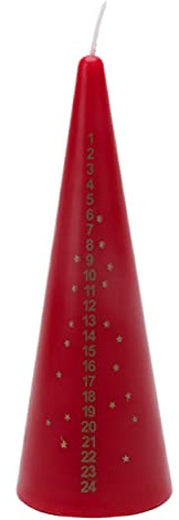 Bougie de l'Avent de Noël traditionnelle Toyland® 15 cm - Compte à rebours jusqu'à Noël - 1 fourni (ROUGE)