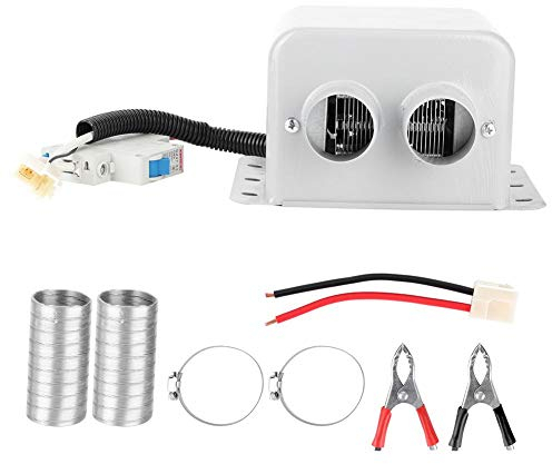 Riscaldatore elettrico per auto, Riscaldatore elettrico per auto a 2 fori da 800 W Riscaldatore per riscaldamento invernale Sbrinatore per vetri Sbrinatore per parabrezza Sbrinatore(12V)