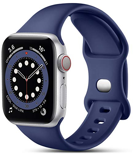 CeMiKa Compatible with Apple Watch Strap 38mm 40mm 41mm 42mm 44mm 45mm 46mm 49mm, Silicone Sport Band Replacement Straps for iWatch Strap SE SE3 Series 11 10 9 8 7 6 5 4 3, Women Men, Blue