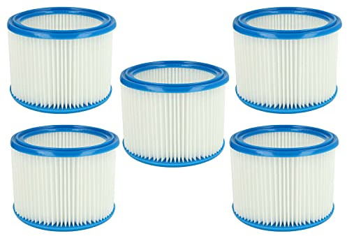 vhbw Filterset 5x Faltenfilter kompatibel mit Nilfisk/Alto/Wap Attix 30-11 PC, 30-21 PC Nass- und Trockensauger - Filter, Patronenfilter