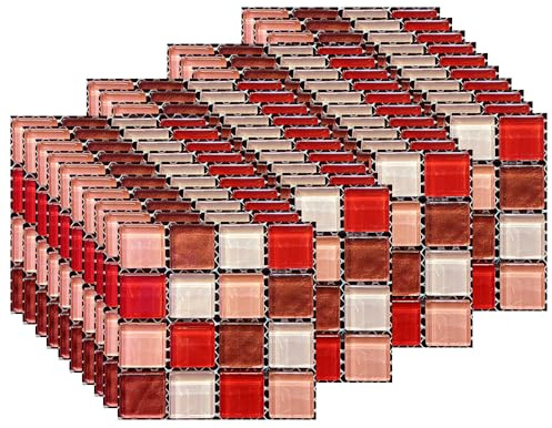 EasyLife 40pcs Wandfliesenaufkleber für Wohnkultur, 10x10cm wasserdichter und selbstklebender Aufkleber, Fliesenaufkleber für Küche und Bad (set8)
