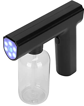 HandzerstäUber-Nebelpistole, 12 Oz ElektrosprüHer NebelsprüHer Tragbare Wiederaufladbare Nanometer-SprüHmaschine FüR Zuhause, BüRo, Schule, Garten, Abnehmbarer Tank (Schwarz)