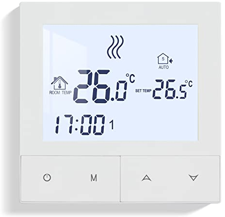 Fussbodenheizung Thermostat Digital, Beok Thermostate Heizung für Elektrische Fußbodenheizung Raumthermostat Fußbodenheizung 230v Heizungsthermostat TDS72-EP 16A Weiß