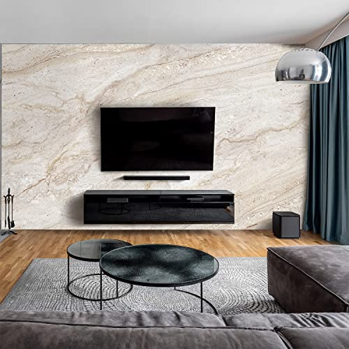 dedeco Nano-Protect Panneau mural de salon / mur de télévision / mur de salon - Papier peint de rechange - Motif marbre V9 - 300 x 150 cm - Nano-Protect : mat, imperméable, robuste, revêtement mural