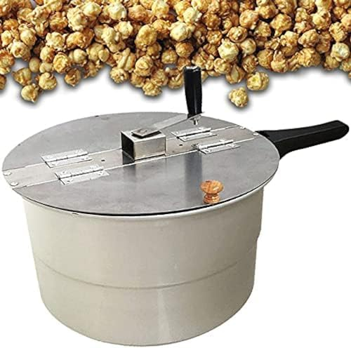 Hand-operated Popcorn Pot, Popcorn Maker Machine, Stovetop Gas Hand-cranked Hot Oil Corn Making Machine, Standard DIY Household Commerical Nonstick Easy To Make, For Snack-,Aluminum Alloy,YUYANAIA