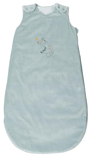 Nattou Babyschlafsack für Herbst und Winter, Aus Baumwolle und Polyester, Dachs Felix, TOG 2,5, Ca. 90 cm, 6-24 Monate, Felix und Leo, Hellblau