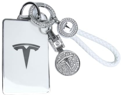 Tesheer for Tesla Key Card Holder Bling Key Chain fit Model S/X/3/Y Cybertruck Card Key Holder Key Card Protective Key Fob