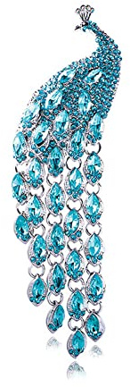 Asudaro Vintage Kristall Pfau Brosche Strass Brosche Anstecknadel Antik Tier Brust Pin Schmuck für Frauen Mädchen Geburtstag Geschenk Hochzeit Party Supplies