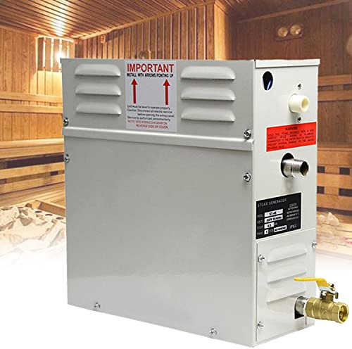 Qiang 3kw-21kw Generador De Vapor Sauna Baño Turco Ducha Dentro 20m³ con Controlador Digital Temperatura Ajustable 25-55℃,para Hogar Gimnasio Hotel,Fácil de Instalar,380V-21KW