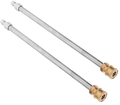 SEWOART 2pièces Barres Extension Inoxydable Pour Nettoyeur Haute Pression Accessoires Pratiques Pour Lavage De Voiture Et Sol