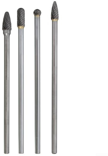 4-teiliges Aluminiumfeilen-Frässtift-Set, Portier- und Polierset, Aluminium-Porting- und Polierset oder Schnitzen, Formen und Entfernen von Kanten
