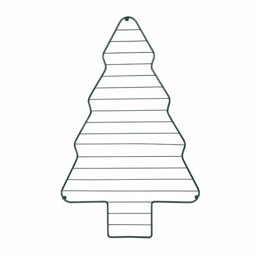 Zenker Christmas Cooling Rack, Christmas Tree Shape, Non-Stick Coating, Wire Baking Rack, Cooling Tray for Cakes Cookies and Food, Xmas Theme, Green, 40.5x25.3x1cm