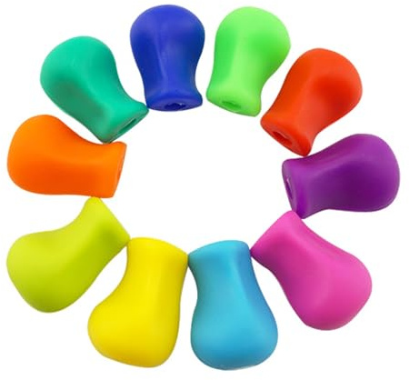 Yeenano Impugnatura Matita Bambini,10 Pezzi Ausili per la Scrittura Impugnature per Penna Impugnature per Matite Impugnatura per Scrittura a Mano Morbida Correttore in Silicone Strumento per Bambini