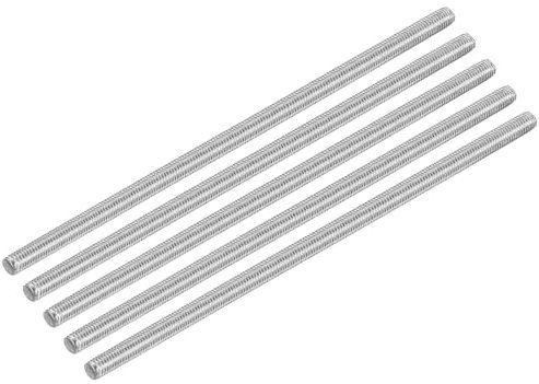 QUARKZMAN 15 Stück Gewindestange M5 x 140mm Vollgewinde Stange 304 Edelstahl Rechtsgewinde Stäbe für Ankerbolzen, Klemmen, Haken und U-Bolzen, 0,8 Gewindesteigung