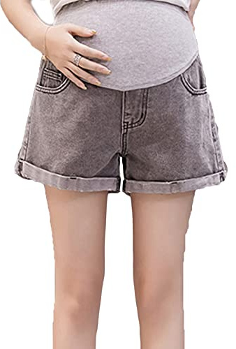Pantalones Corto Vaqueros de Maternidad Mujer Elásticos cómodos Jeans Corto Moda Suelto Pantalones Corto Embarazo Verano premamá Denim Short
