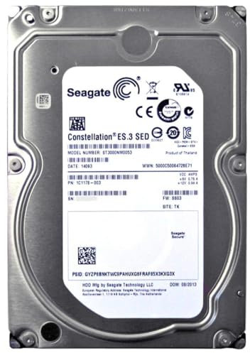 Seagate Constellation ES.3 3TB Interne Festplatte ST3000NM0053 3,5 Zoll HDD SATA 6Gb/s 7200RPM 128MB Cache (Reacondicionado)