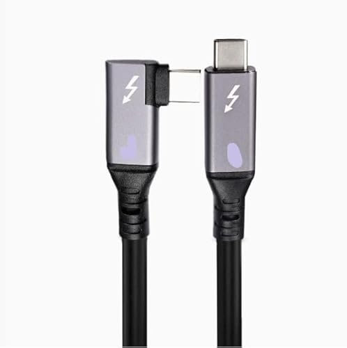 USB C Thunderbolt 5 Kabel für apple 80-120Gbps 8K@60Hz 240W Kompatibel mit Thunderbolt 4/3/USB4,Mac mini,MacBook Pro,[Intel Zertifiziert],90-Grad Winkel 1.5m
