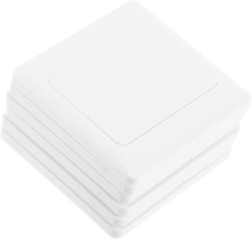 SHINEOFI Placa De Cubierta Del Interruptor De Luz 86 Tipo, Tapa Para Caja De Conexiones, Revestimiento Blanco Sin Perforaciones, Uso En Hogares y Oficinas, Paquete De 6 Unidades, Instalación Rápida