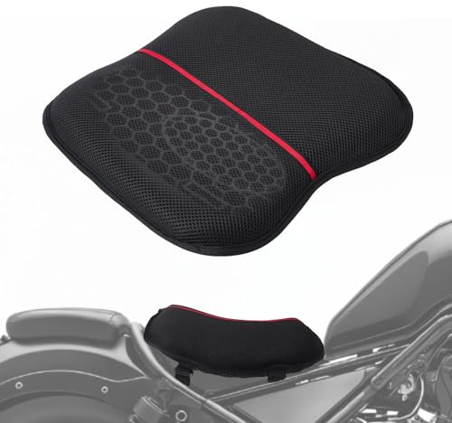 Motorrad Sitzkissen gelkissen,Gel sitzkissen motorrad mit motorrad abdeckung,Doppelte Stoßdämpfung, luftkissen Motorrade für Lange Fahrten wasserdicht und Sonnenschutzmittel