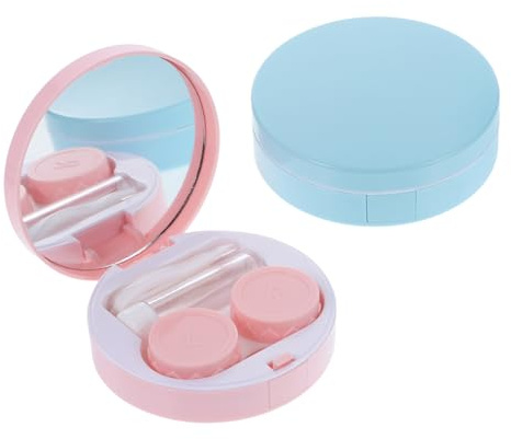 SAFIGLE 2PCS Portable Dual Cases Visible Reusable Holder for Colored Lenses Travel Accessories for Eye Care