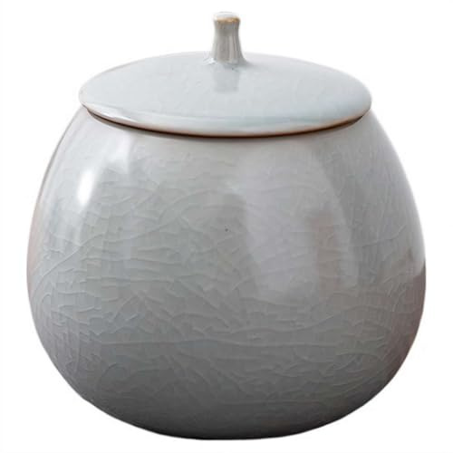 MUMQAQ Boîte en céramique avec couvercle, boîtes de rangement vintage en céramique avec couvercle hermétique pour café, thé et épices, décoration de cuisine élégante et organiseurs (cyan)