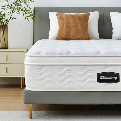 SZsuilong Matratze 200x200 H3 Höhe 25cm mit Komfortschaum,7 Zonen Taschenfederkernmatratze Ergonomische,Federkernmatratze für Erwachsene Öko-Tex Zertifiziert & CertiPUR Zertifiziert