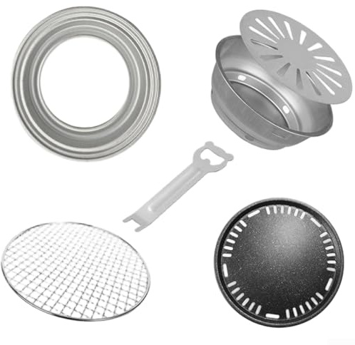 Ensemble de barbecue en plein air, table de feu de charbon de bois avec grille de cuisson et poêle à rôtir