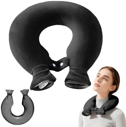 Borsa dell'acqua calda per collo, borsa dell'acqua calda in PVC per collo e spalle e mal di schiena, con soffice (nero)