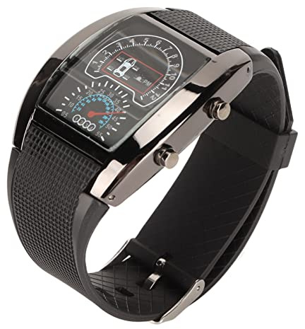 Annadue Orologio Aeronautico LED, Orologio da Polso Ad Alta Precisione con Display di Tempo e Appuntamenti, Costruzione in Vetro in Lega, Indossamento Comodo, per Uso Quotidiano e (Cintura Nera