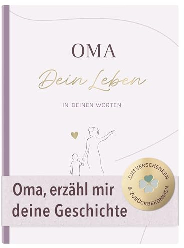 mintkind® Erzähl mal Oma - Erinnerungsbuch Dein Leben in deinen Worten - Ausfüllbuch für Großmütter Geschenk Geburtstag Weihnachten persönliches Andenken mit Fragen Fotos 112 Seiten Hardcover